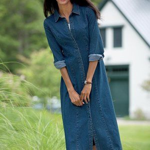 NWOT Chadwicks of Boston Long Denim Dress